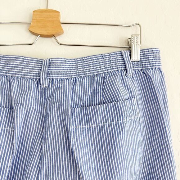 Talbot's Easy Drawstring Pant Linen Cotton Blend Blue and White Stripes 14P - Picture 5 of 7